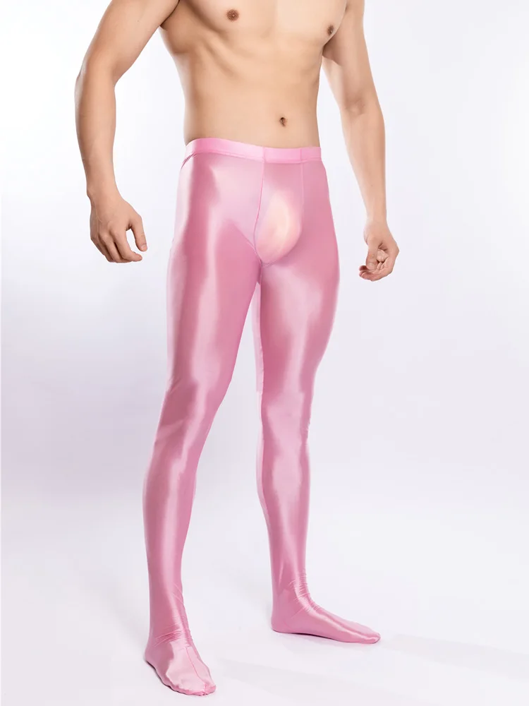 Tights Pantyhose Sheer - Men's Fitness Yoga Leggings Oil Shiny