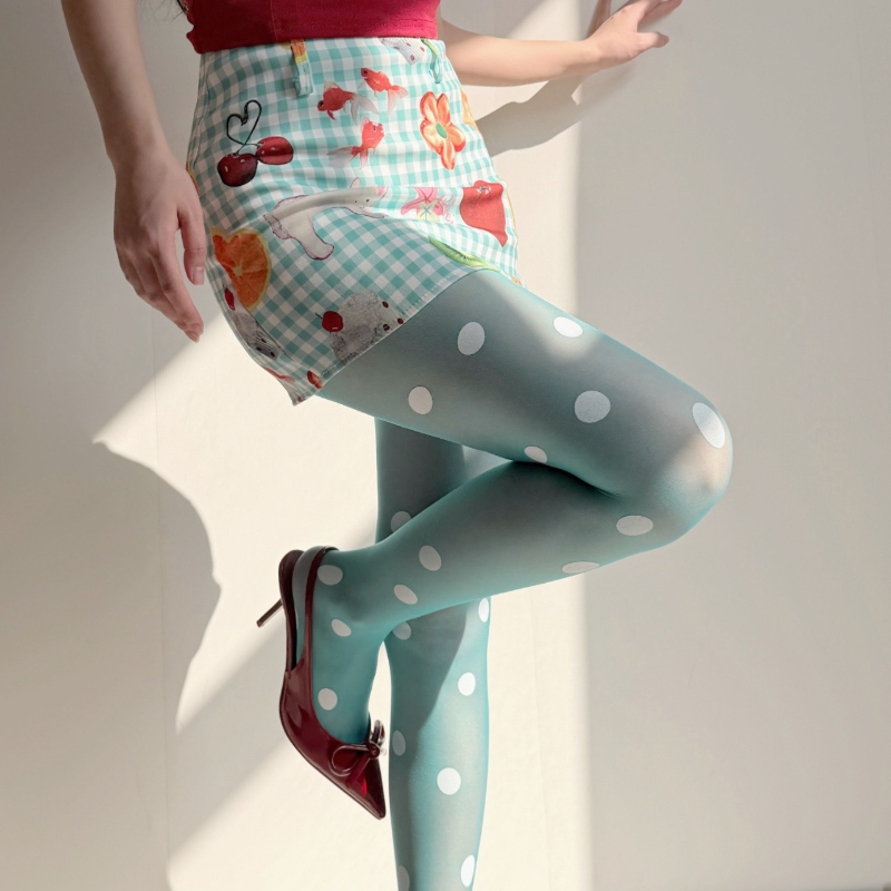 Retro Polka Dot Sheer Tights f - Tights Pantyhose Sheer 评论和价格