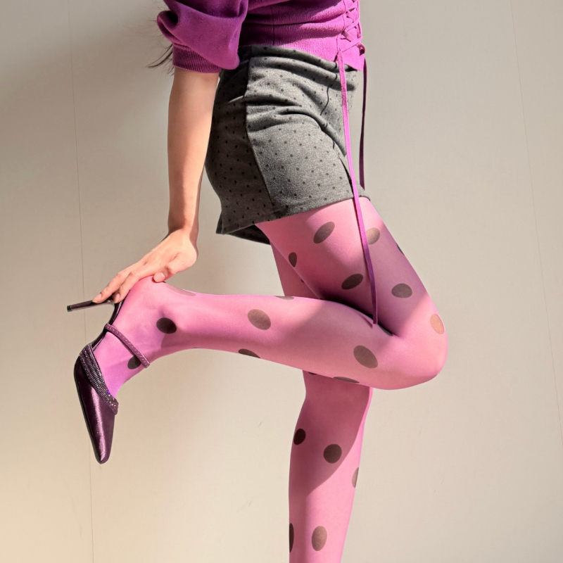 Retro Polka Dot Sheer Tights f - Tights Pantyhose Sheer 评论和价格