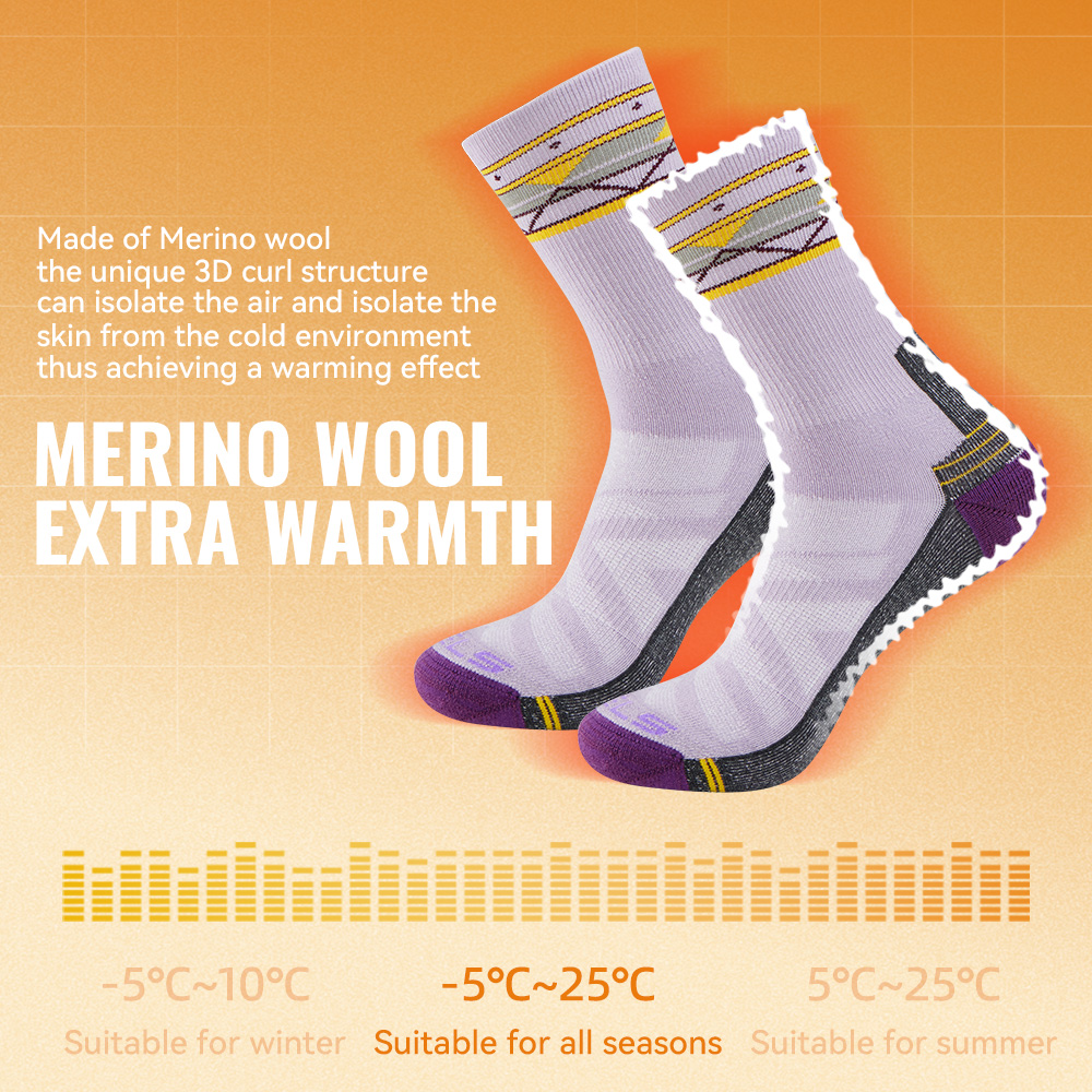 WRELS 1/2/3 Pairs Merino Wool  - Wool Hiking Sock 评论和价格